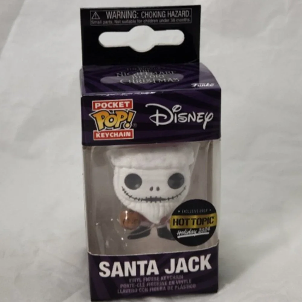 Funko Pocket Pop Disney Nightmare Before Christmas Santa Jack Keychain Exclusive